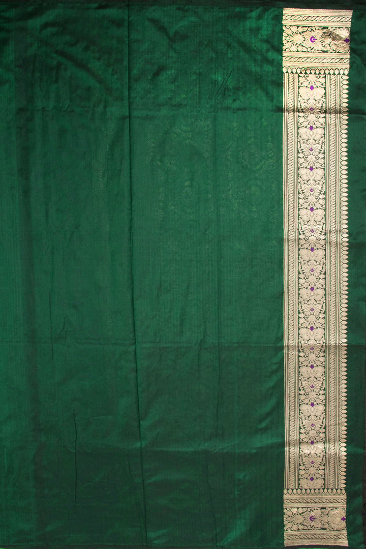 Timber Green Handloom Banarasi Katan Silk Saree 10063204