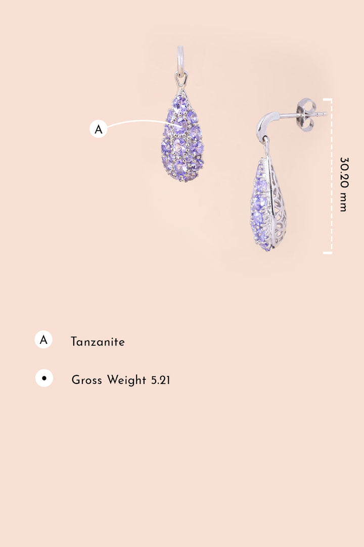 Tanzanite Sterling Silver Drop Earring 10067039