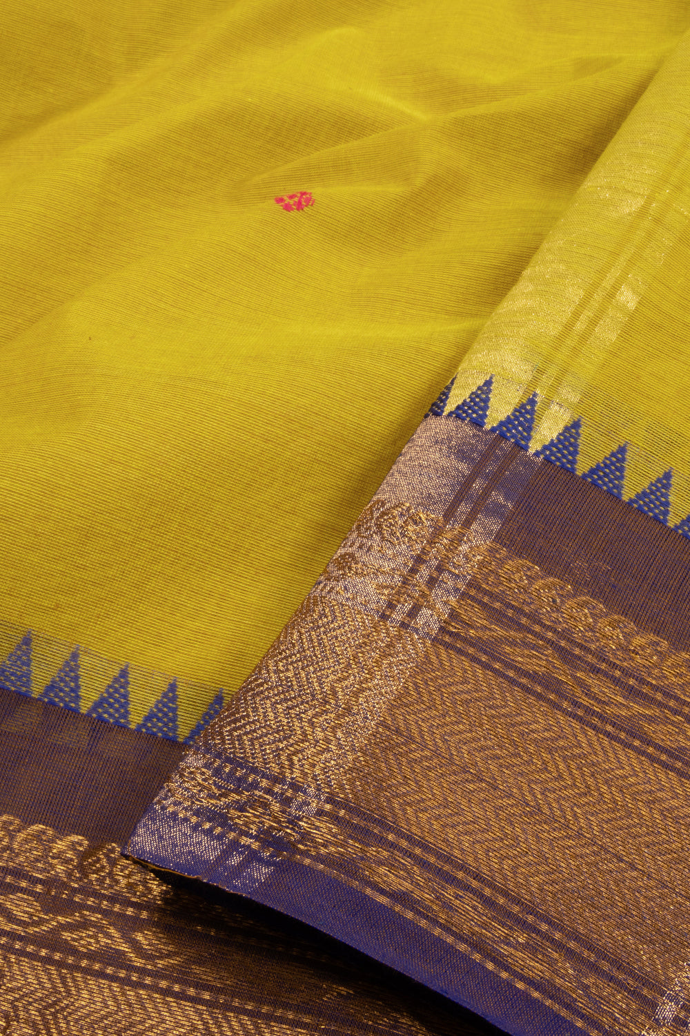 Yellow Handloom Kanchi Cotton Saree