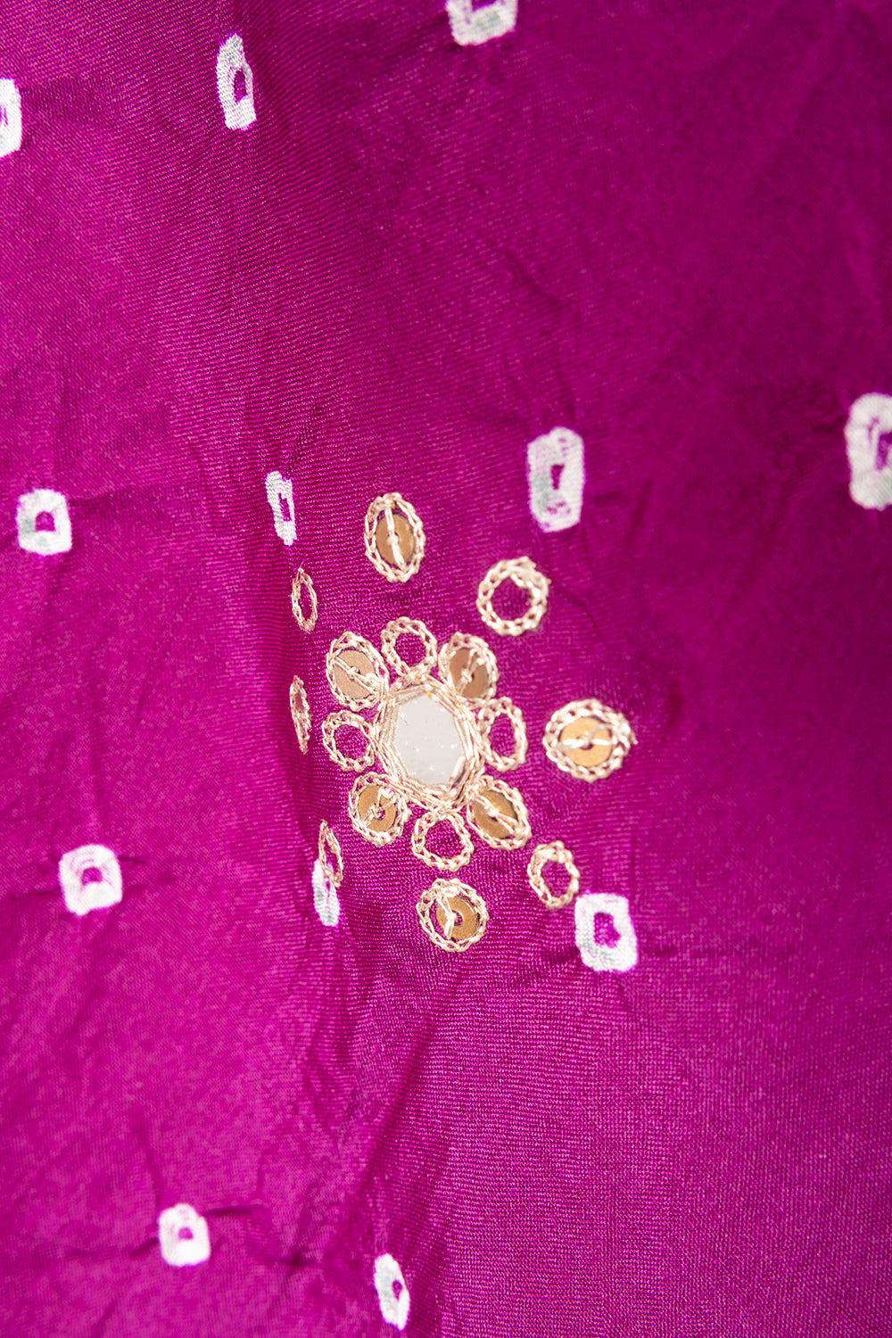 Violet Bandhani Mulberry Silk Dupatta with Sequin Work 10072132