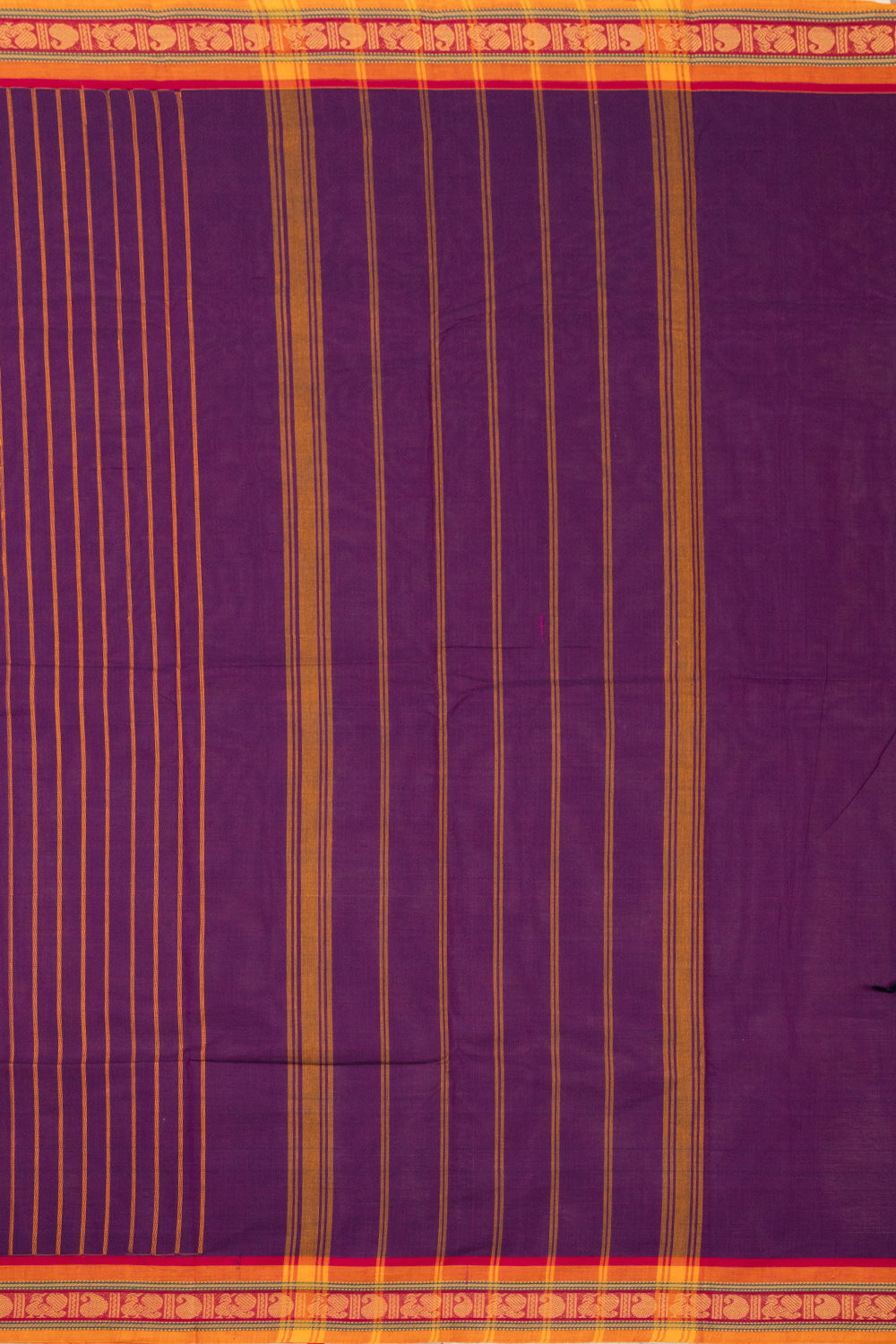 Purple Handloom Chettinad Cotton Saree 10072612