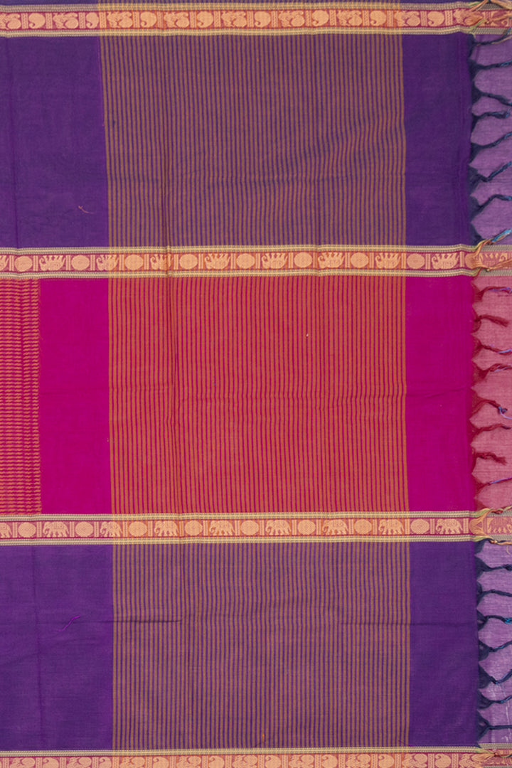 Purple Handloom Chettinad Cotton Saree 10072616