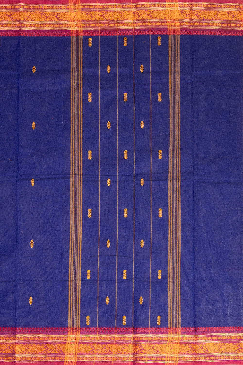 Blue Handloom Chettinad Cotton Saree 10072693