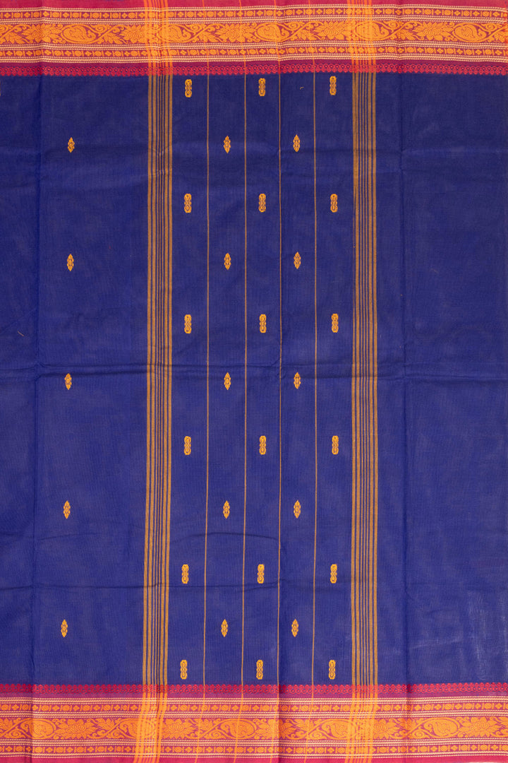 Blue Handloom Chettinad Cotton Saree 10072693