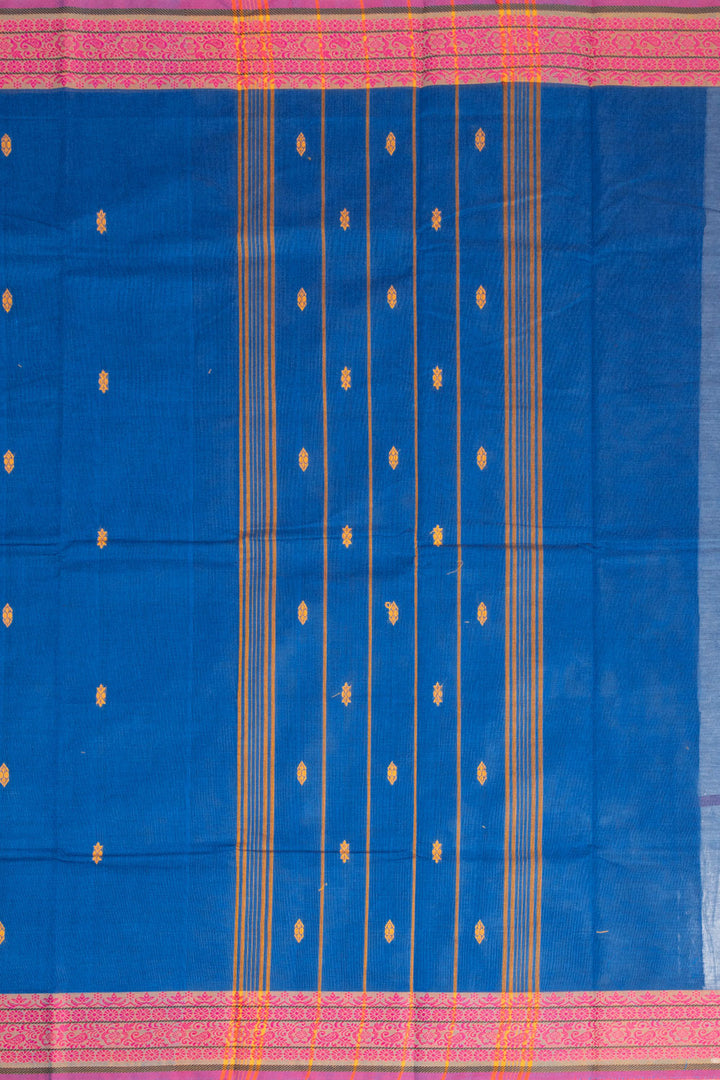 Blue Handloom Chettinad Cotton Saree 10072696