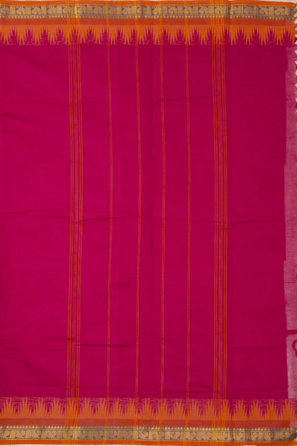 Pink Handloom Chettinad Cotton Saree 10072709