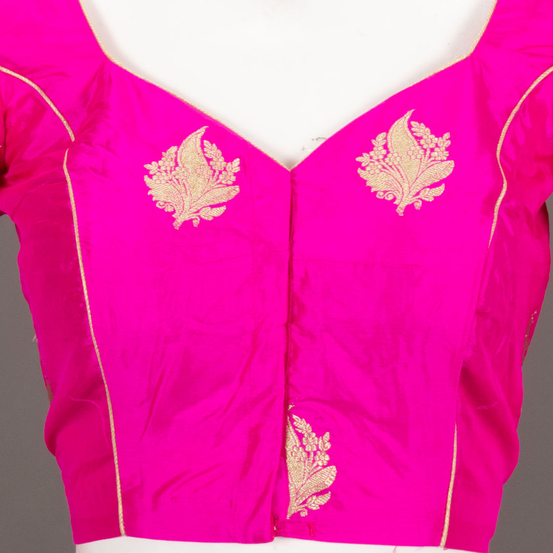  Hot Magenta Banarasi Katan Silk Blouse 10073412