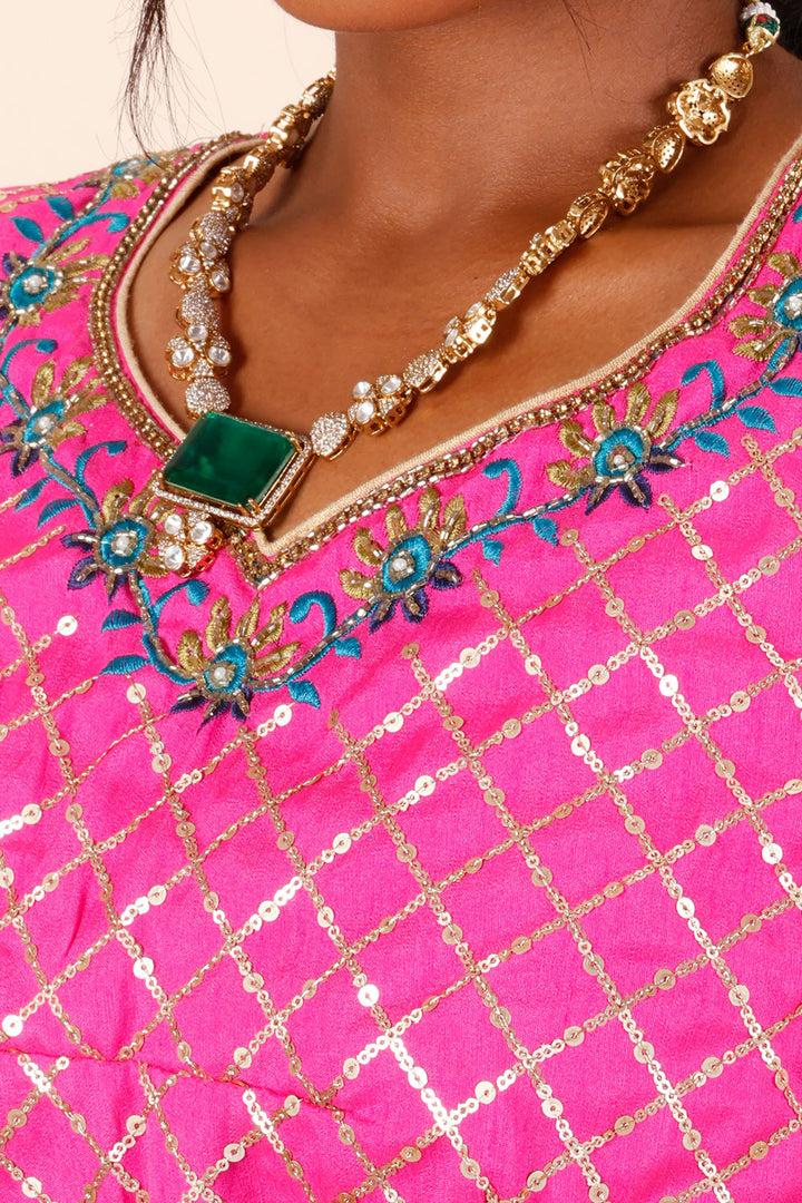 Pink Handcrafted Paithani Lehenga