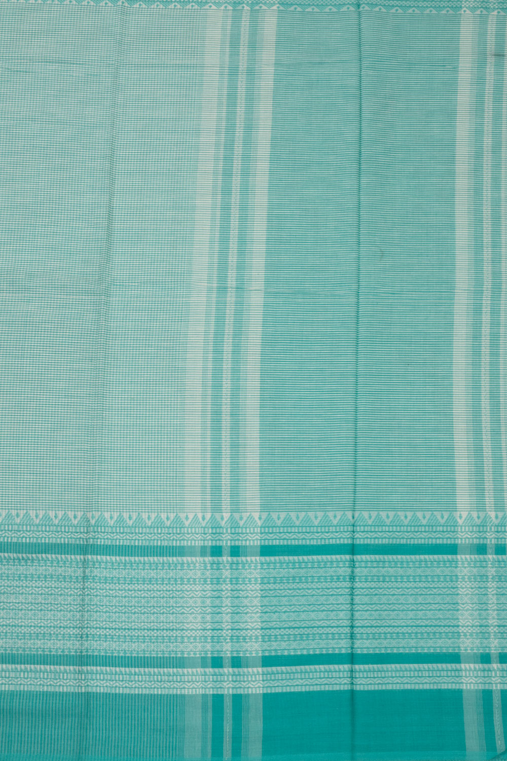 Aqua Blue Handloom Dhaniakhali Cotton Saree Without Blouse 10073009