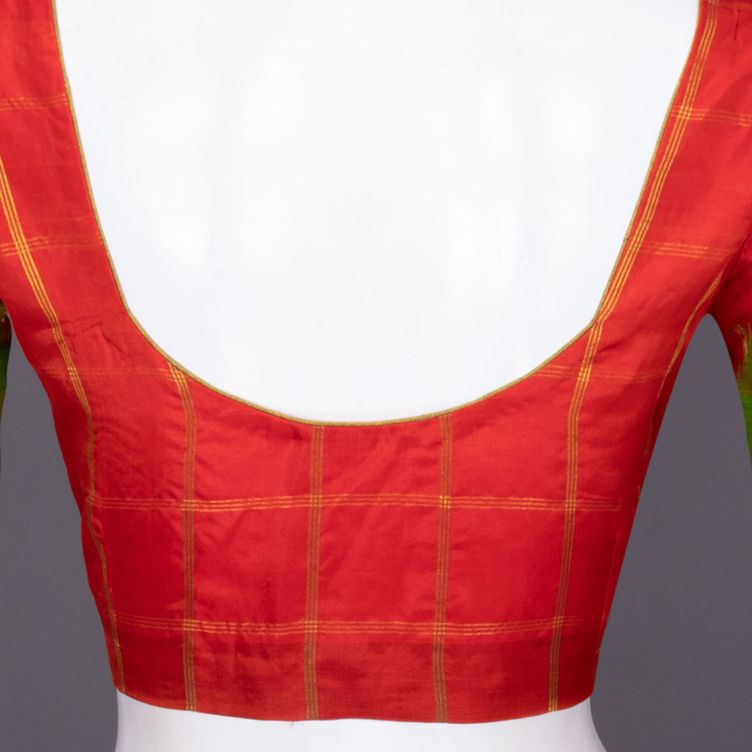 Red Gadwal Silk Blouse 10072440