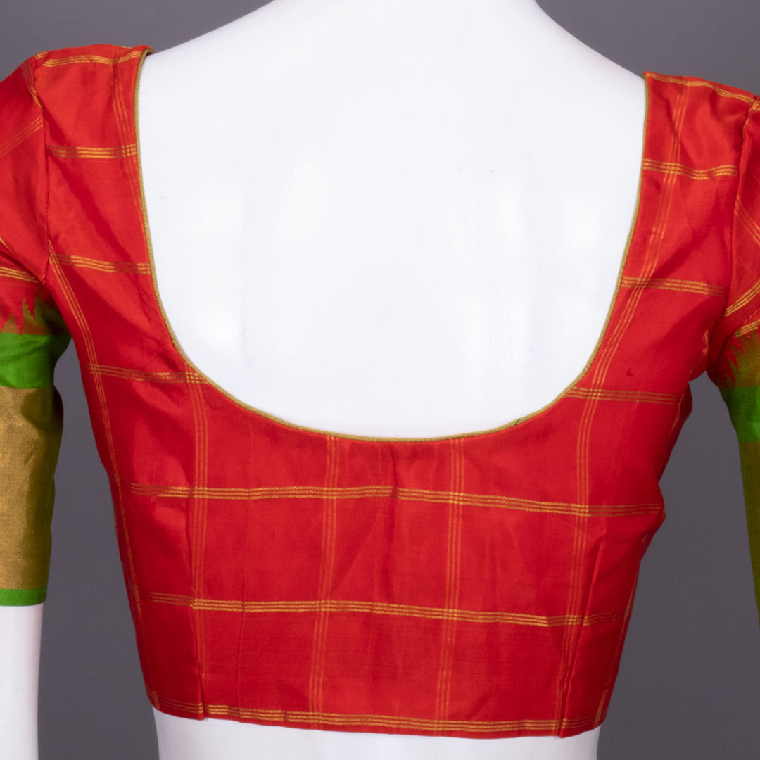 Red Gadwal Silk Blouse 10072441