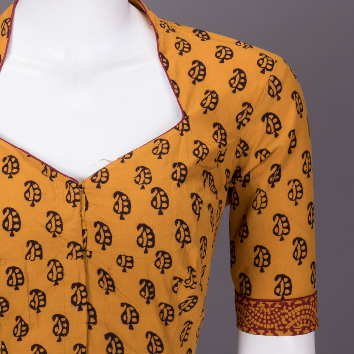 Yellow Bagh Printed Cotton Blouse 10073273