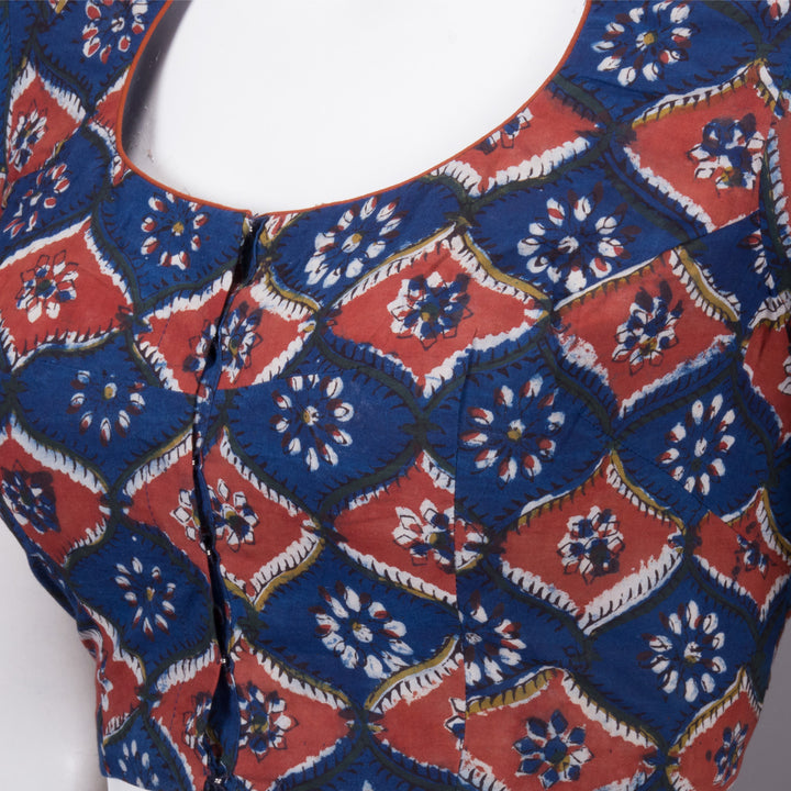 Blue Jahota Printed Cotton Blouse 10073329