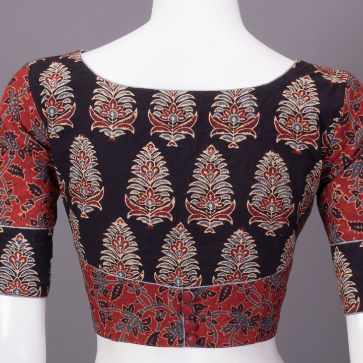 Red Ajrakh Printed Cotton Blouse 10073360