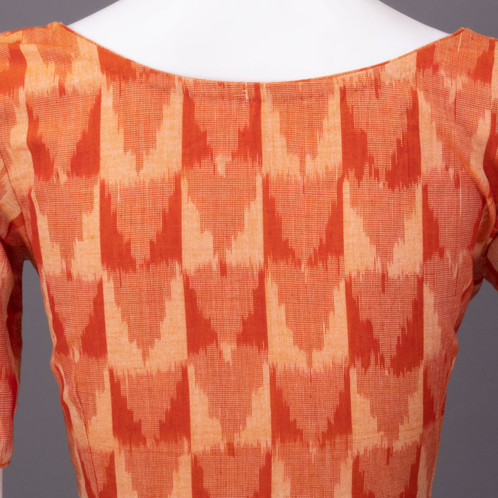 Orange Ikat Cotton Blouse 10073388