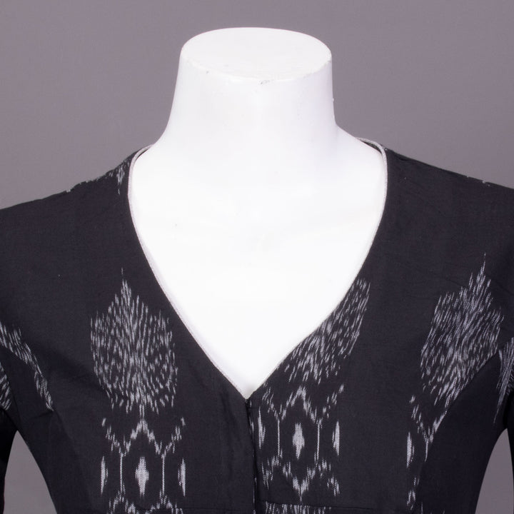 Black Ikat Cotton Blouse 10073390