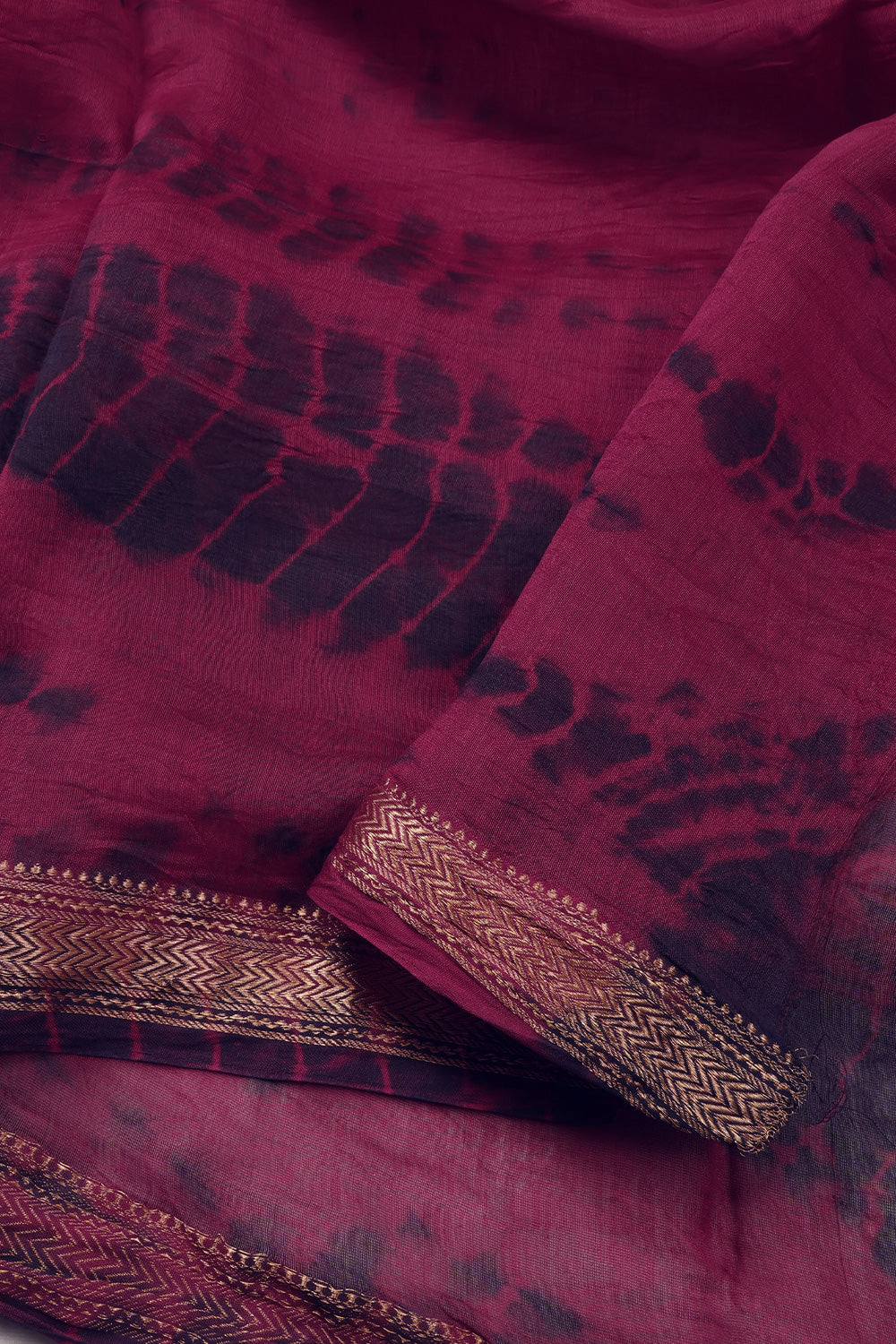 Maroon Shibori Printed Silk Cotton 3 Piece Salwar Suit Material 10072930