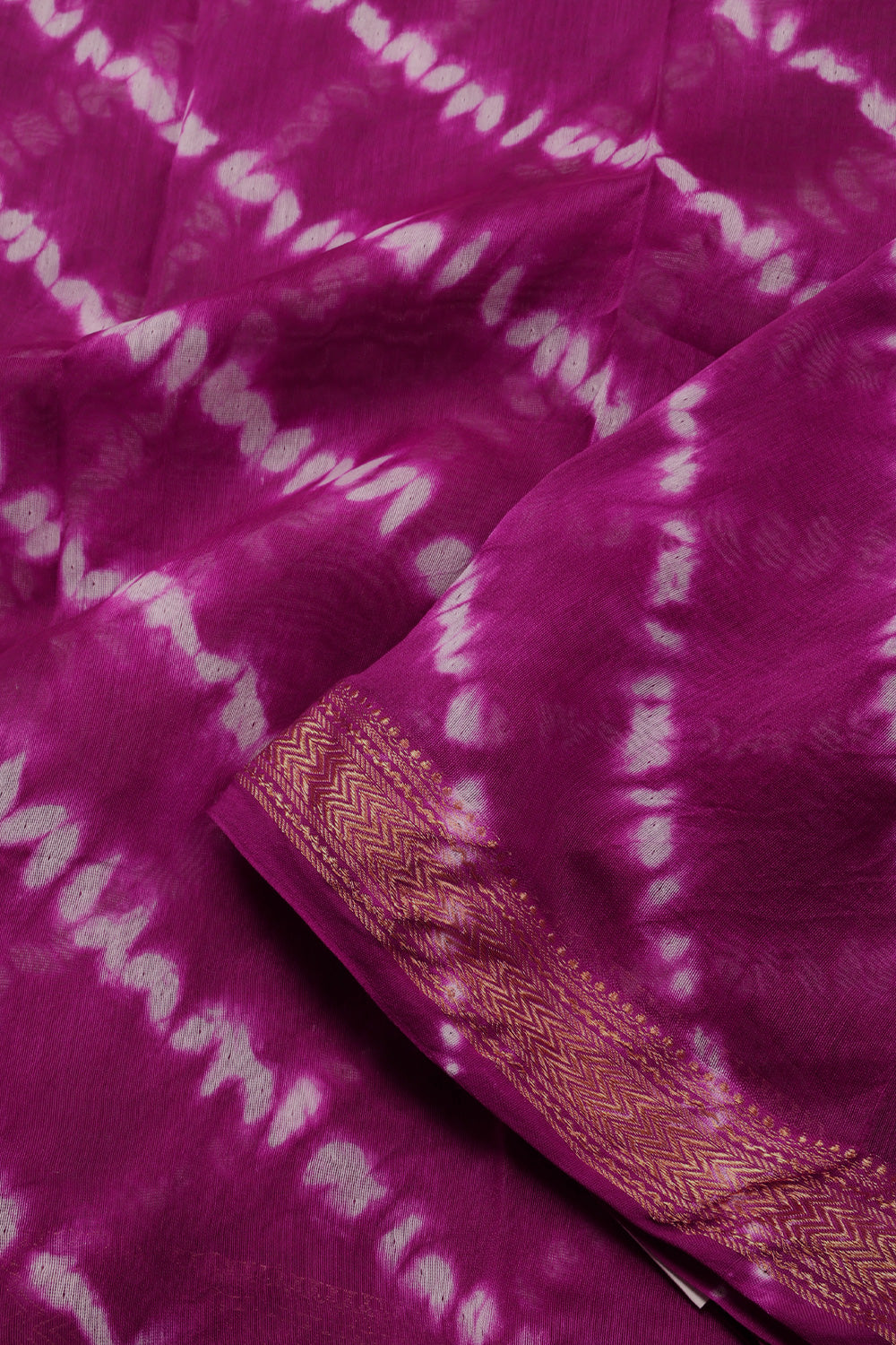 Purple Shibori Printed Silk Cotton 3 Piece Salwar Suit Material 10072932