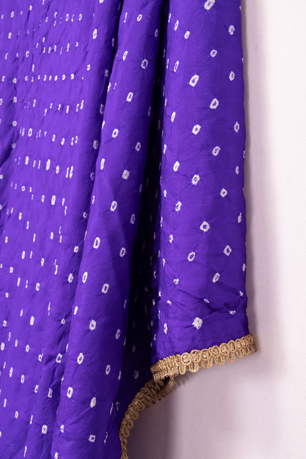 Purple Bandhani Mulberry Silk Dupatta 10072127