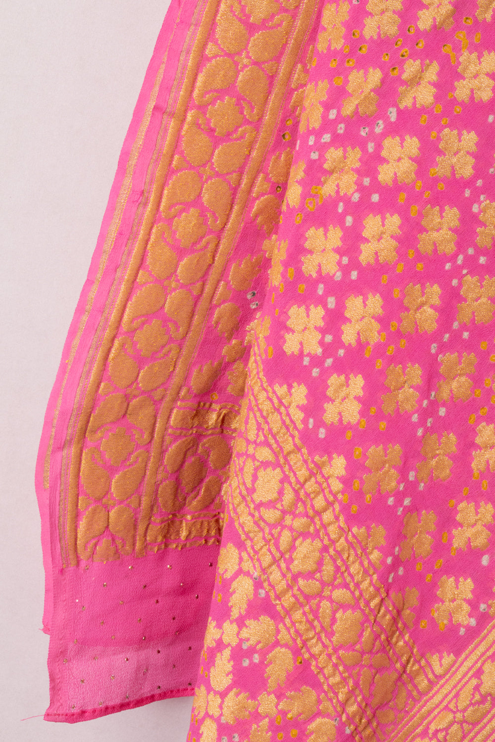 Pink Bandhani Georgette Dupatta 10073114