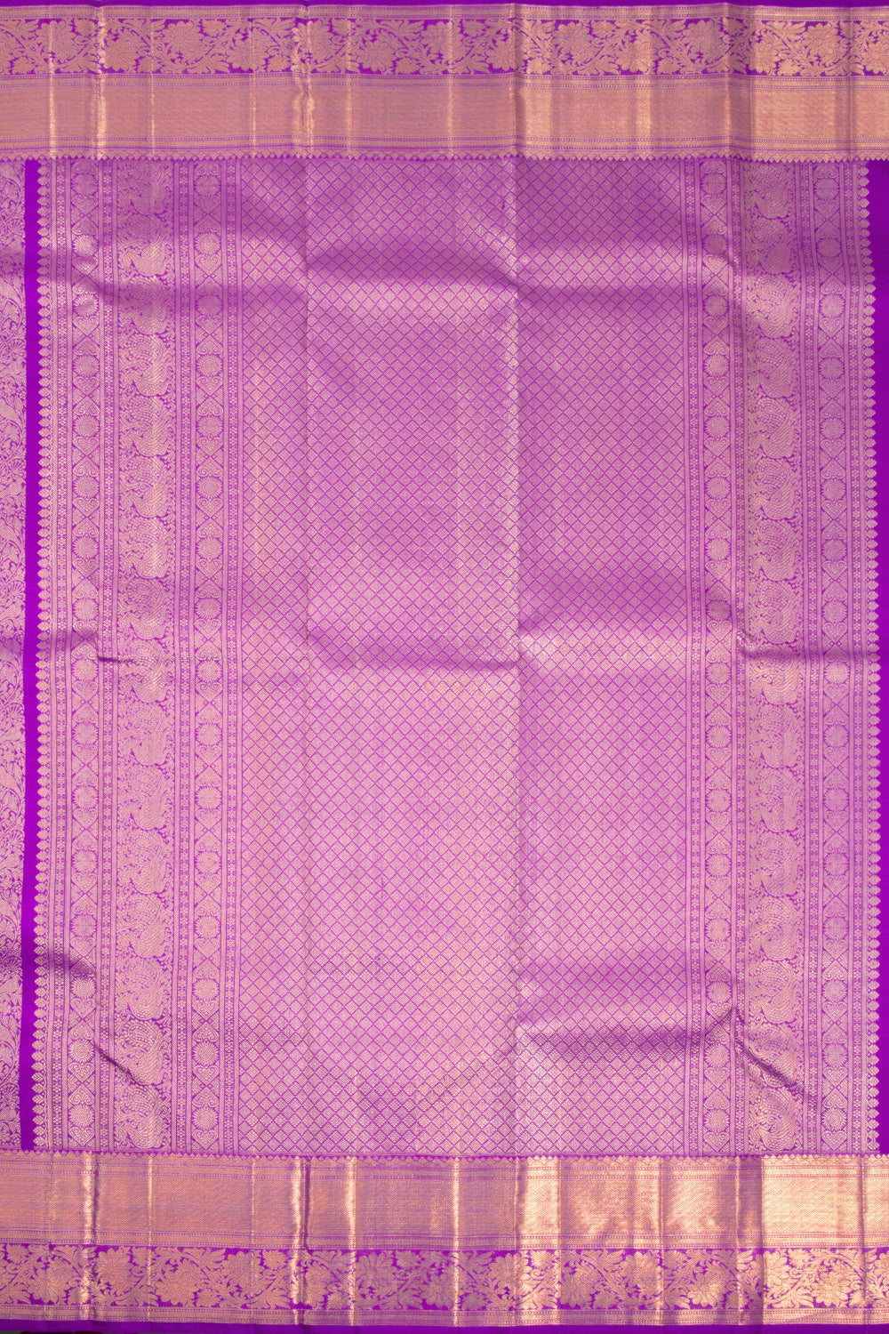 Purple Handloom Kanchipuram Pure Zari Saree 10072866