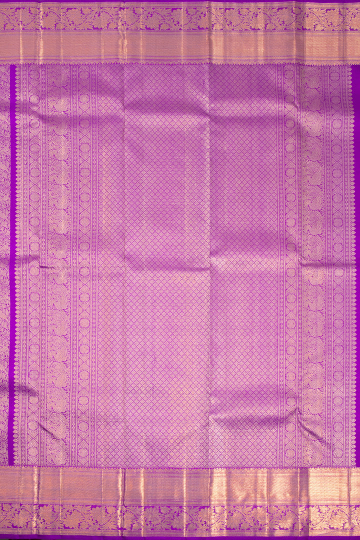 Purple Handloom Kanchipuram Pure Zari Saree 10072866