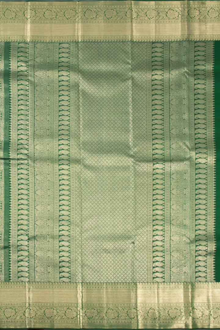 Green Bridal Kanjivaram Pure Zari Silk Saree 10072871