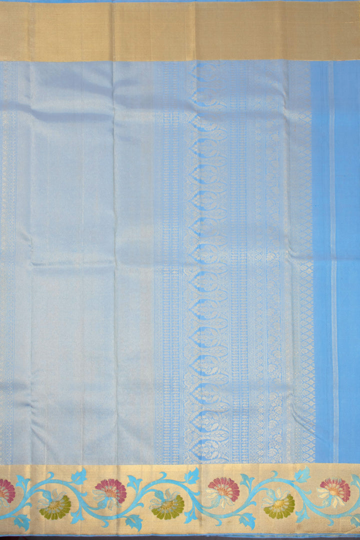 Blue Handloom Kanchipuram Pure Silk Saree 10072876