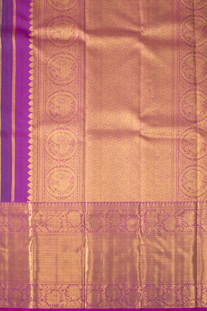 Royal Purple Bridal Kanjivaram Pure Zari Silk Saree 10073940