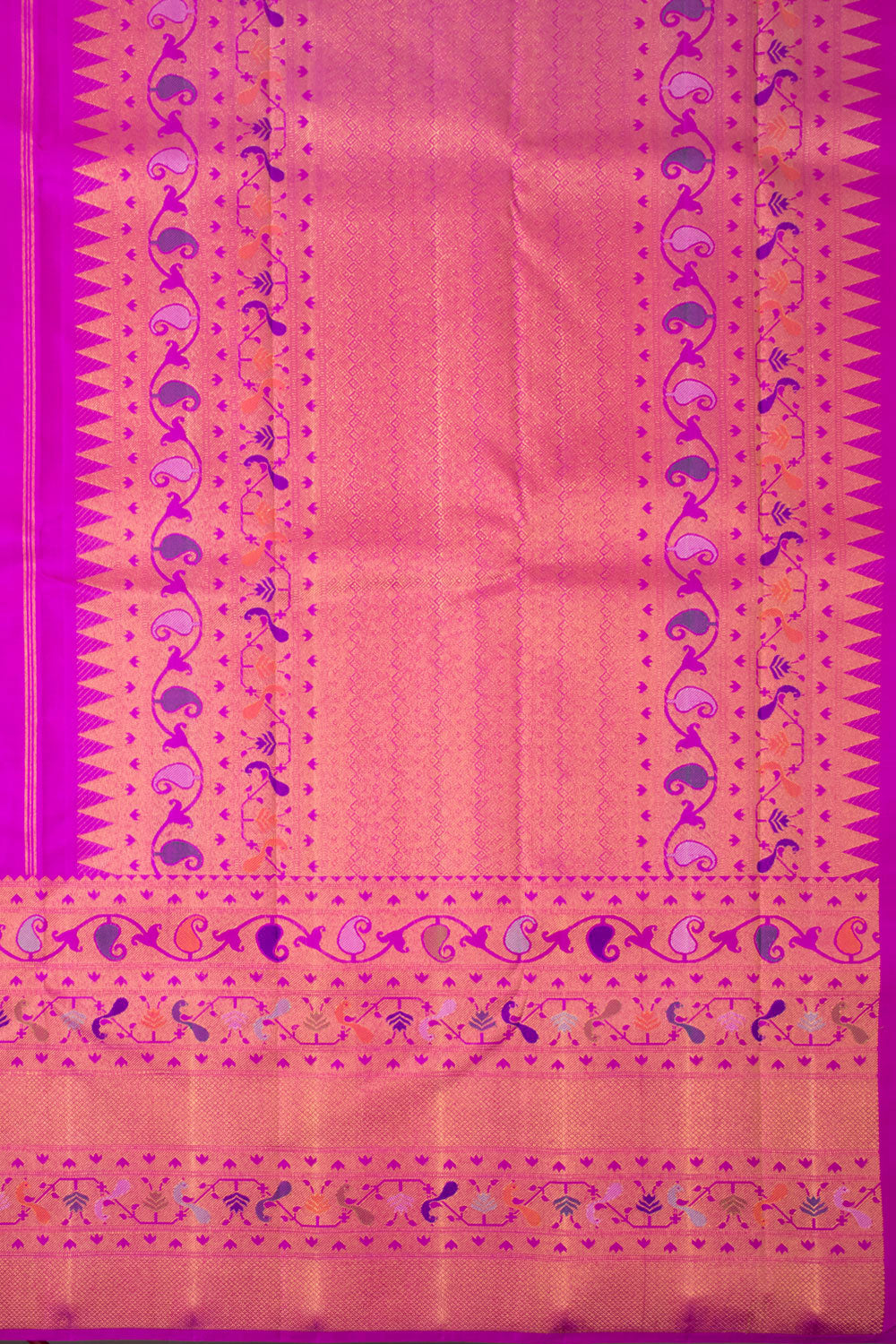 Magenta Pink Bridal Kanjivaram Pure Zari Silk Saree 10073957