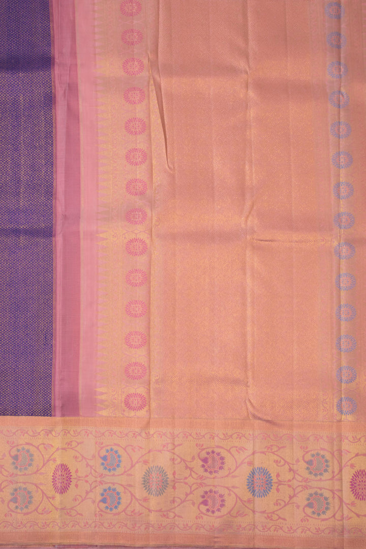 Gem Blue Korvai Bridal Kanjivaram Pure Zari Silk Saree 10073959