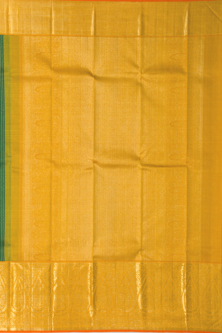 Green Pure Zari Korvai Bridal Kanjivaram Silk Saree 10072754