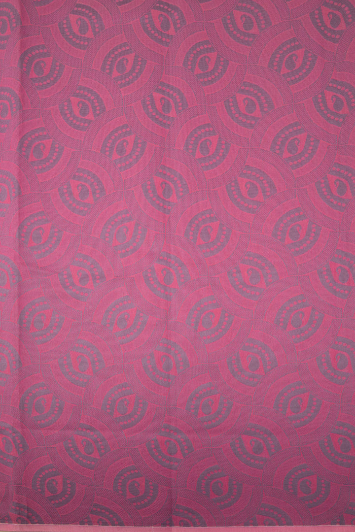 Watermelon Pink South Silk Cotton Saree 10073603