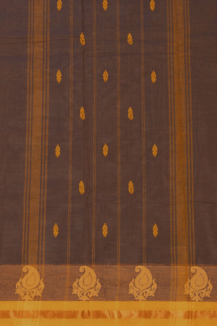 Brown Handloom Chettinad Cotton Saree 10072599