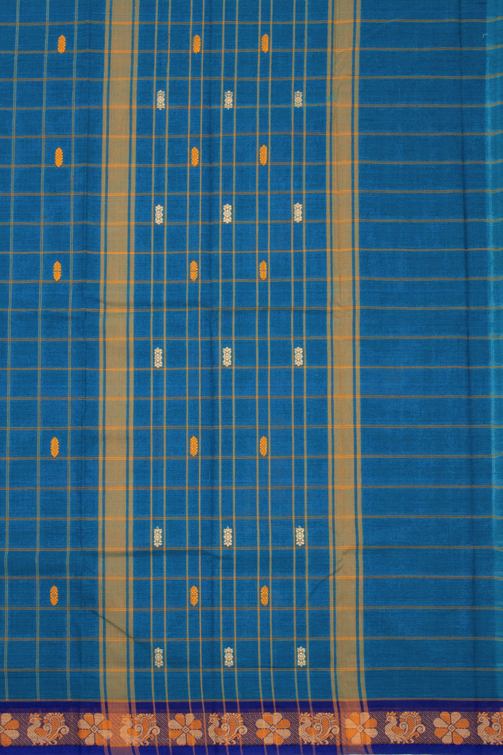 Blue Handloom Chettinad Cotton Saree 10072623