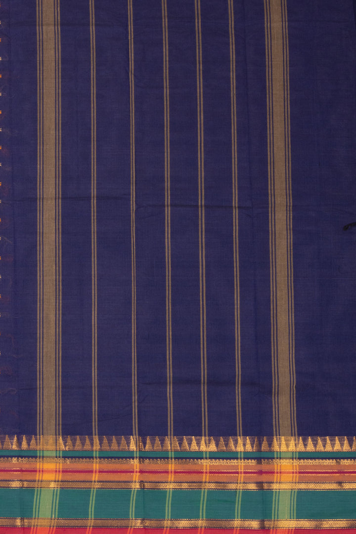 Blue Handloom Chettinad Cotton Saree  10072624