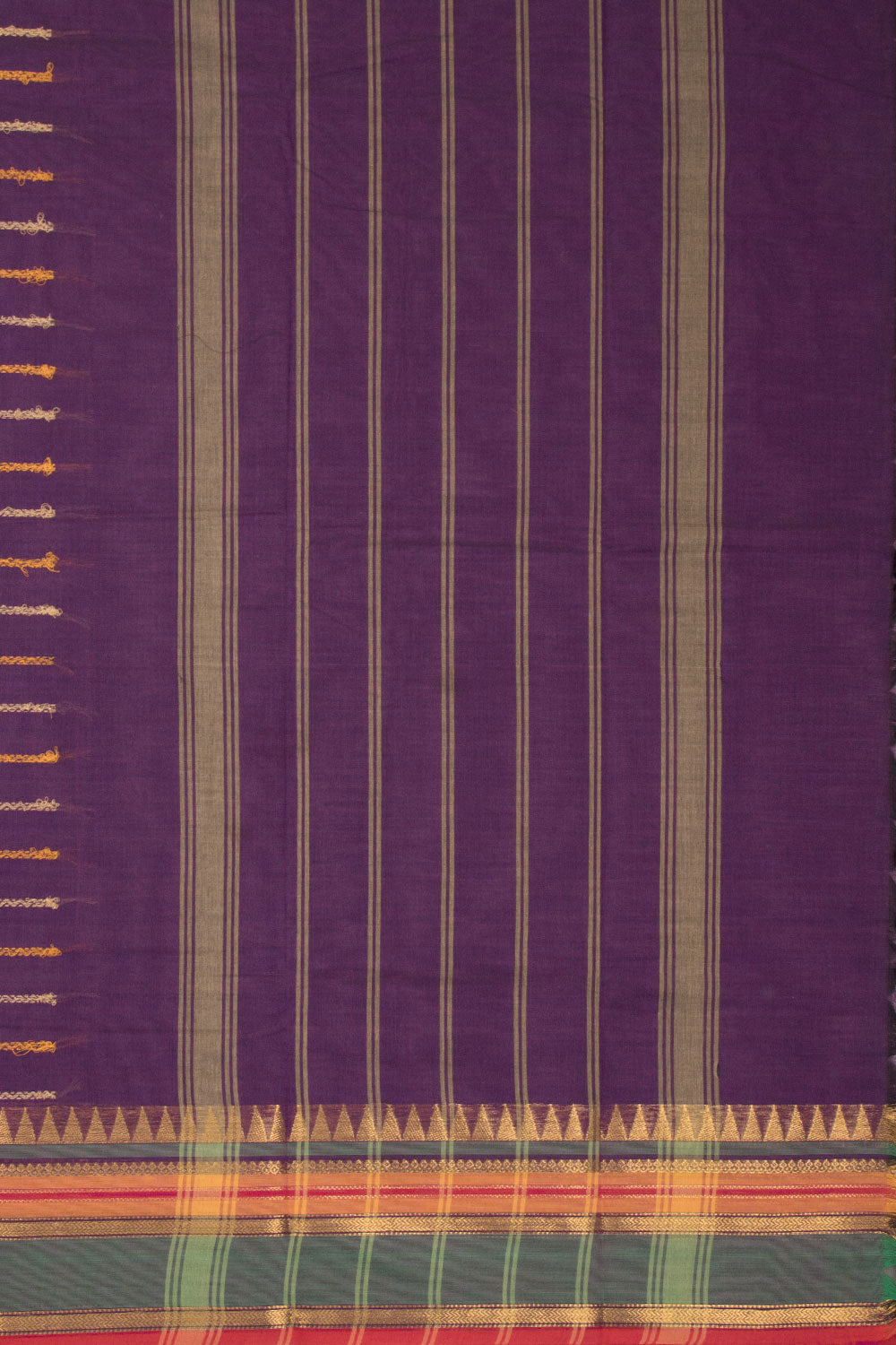 Purple Handloom Chettinad Cotton Saree 10072626