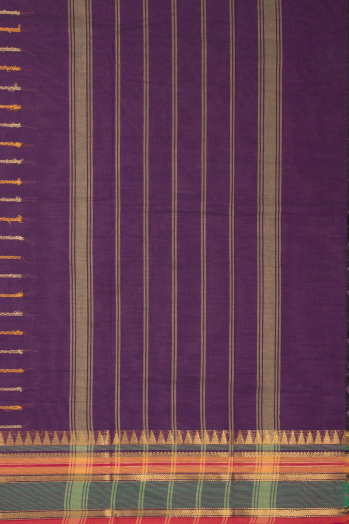 Purple Handloom Chettinad Cotton Saree 10072626