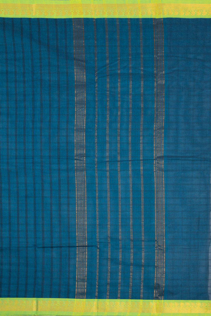 Blue Handloom Chettinad Cotton Saree 10072630