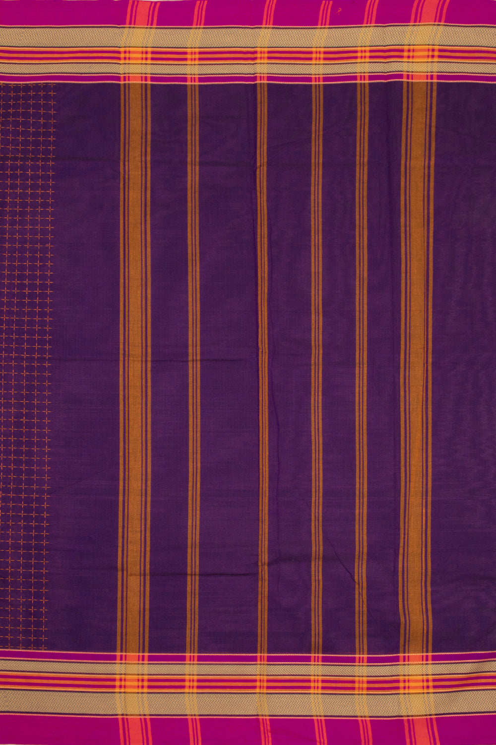 Purple Handloom Chettinad Cotton Saree 10072638