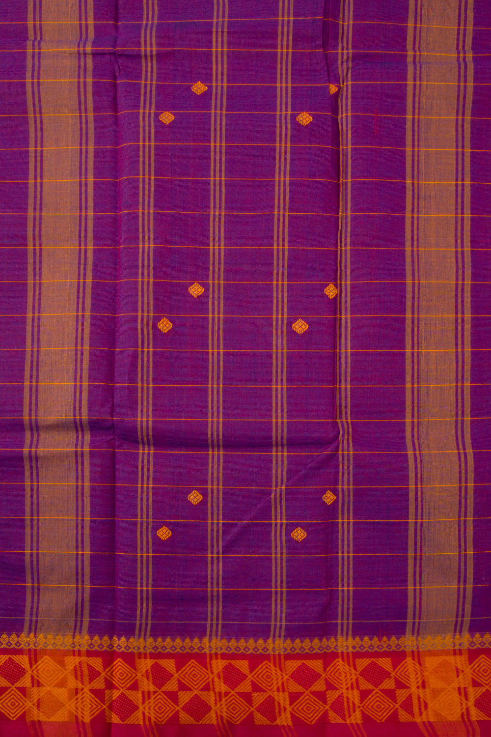 Purple Handloom Chettinad Cotton Saree 10072653