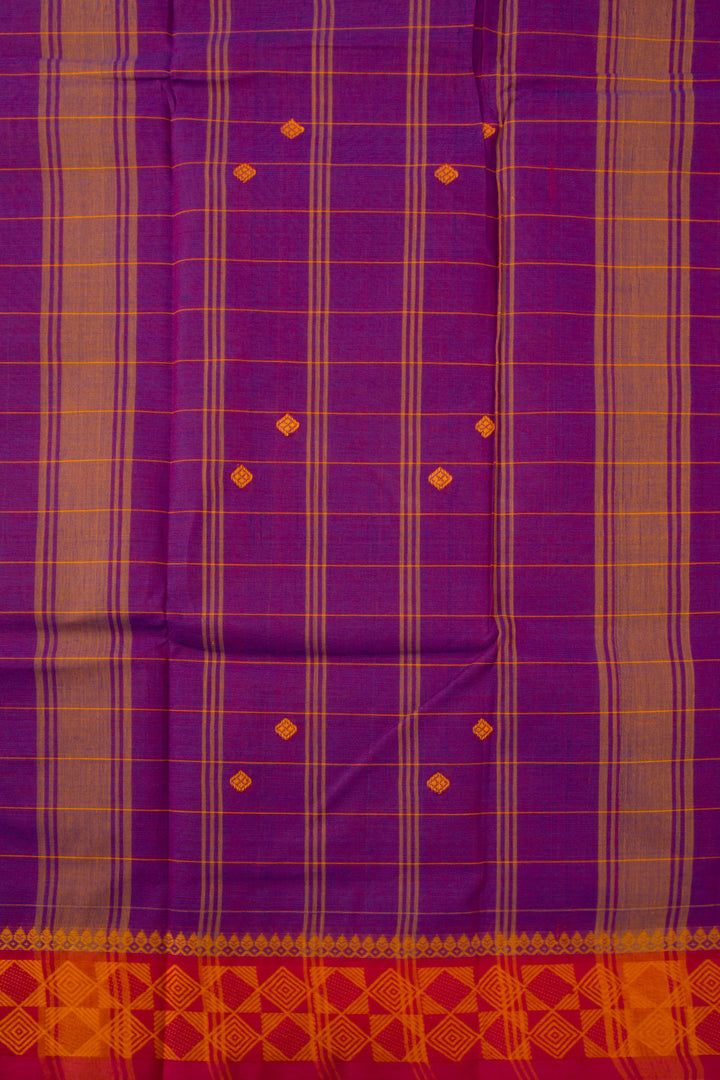 Purple Handloom Chettinad Cotton Saree 10072653