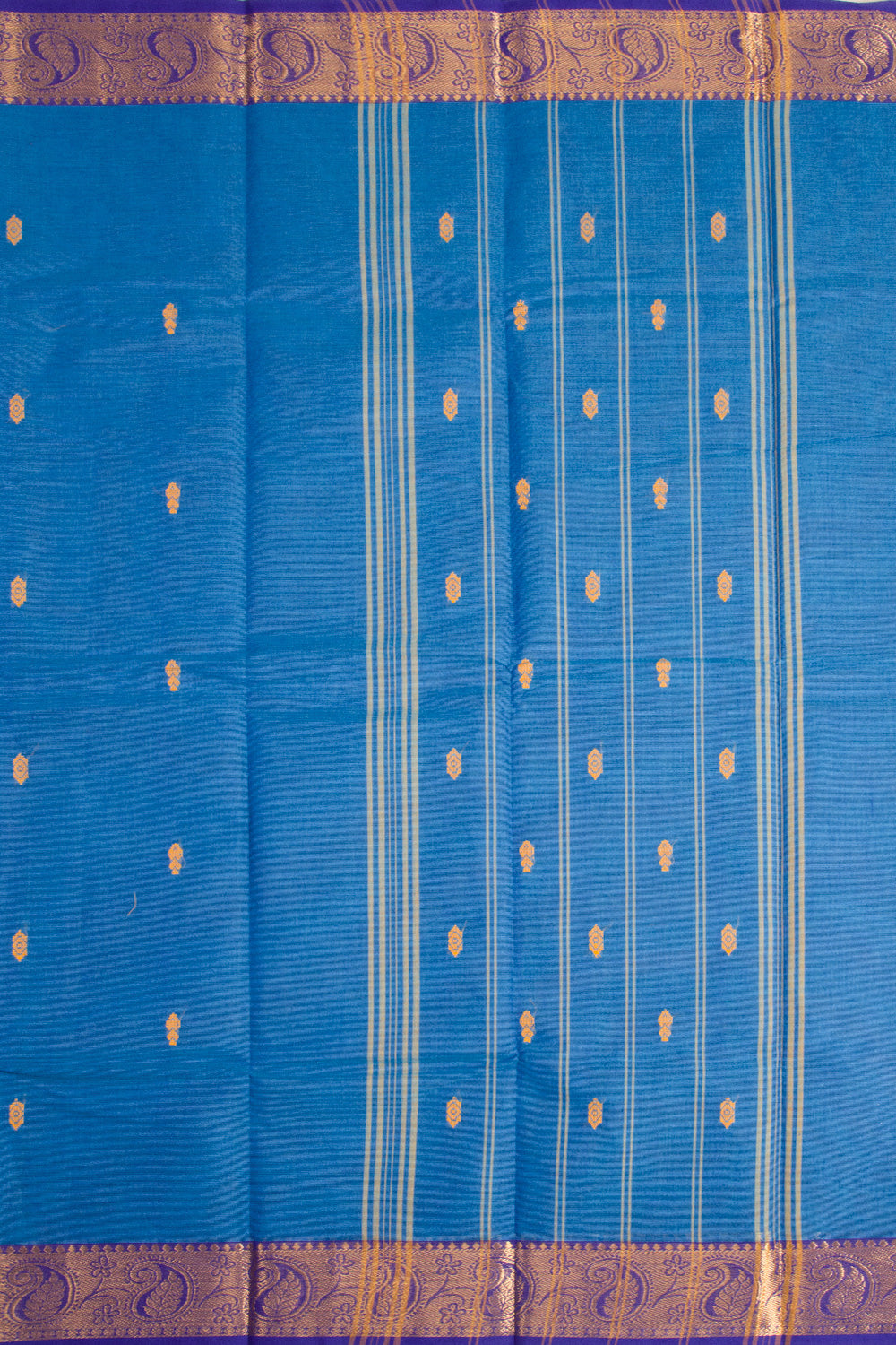 Blue Handloom Chettinad Cotton Saree 10072671