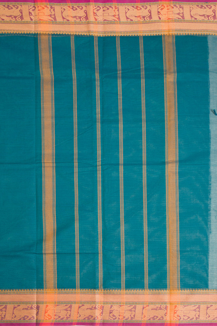 Green Handloom Chettinad Cotton Saree 10072678