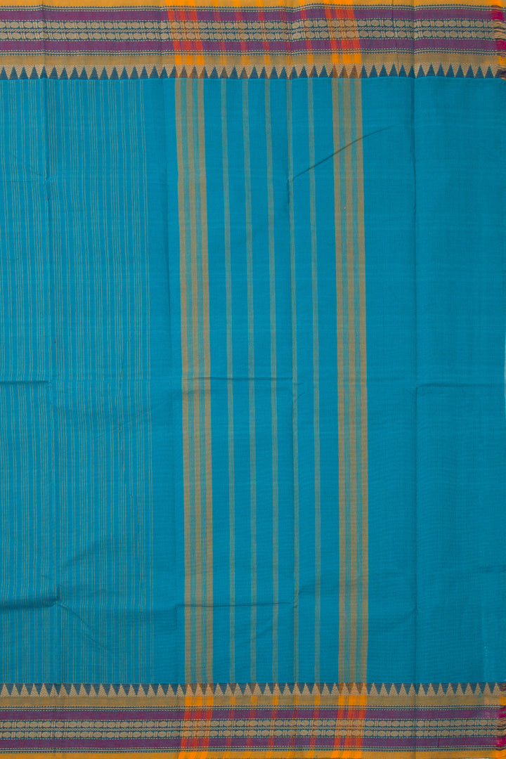 Blue Handloom Chettinad Cotton Saree 10072683