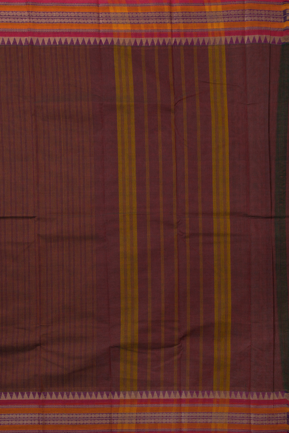 Brown Handloom Chettinad Cotton Saree 10072685