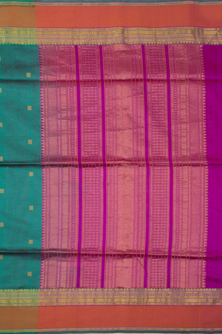 Blue Handloom Kanchi Silk Cotton Saree 10073549