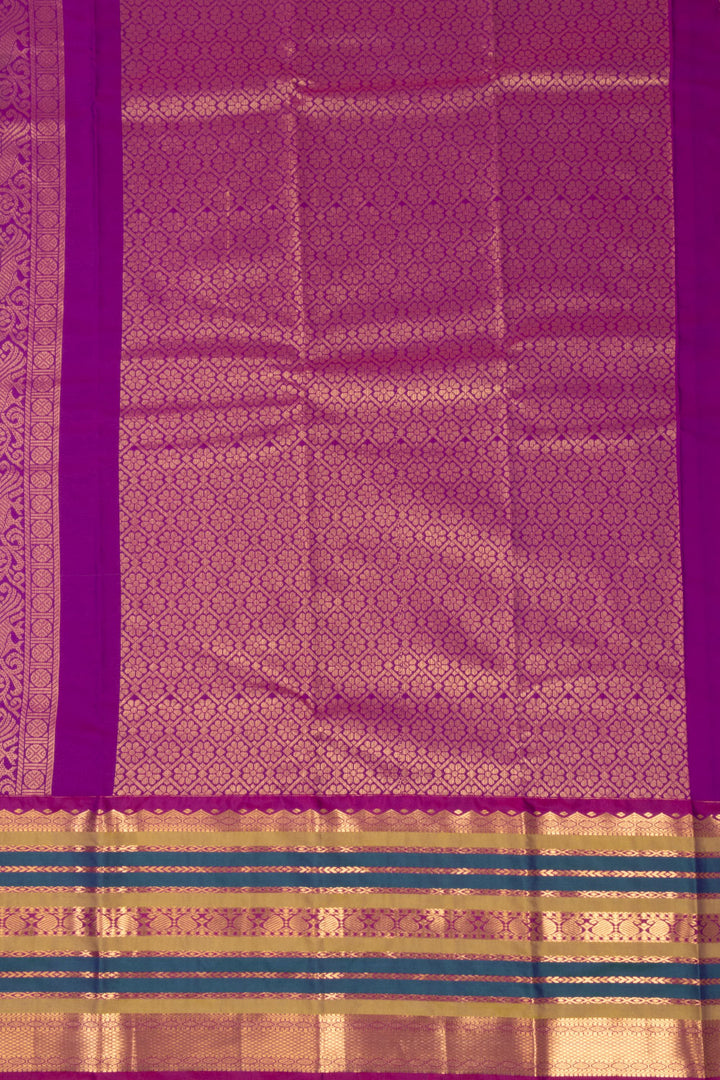 Dual Tone Grey Kanjivaram Silk Saree with Contrast Pallu 10073873