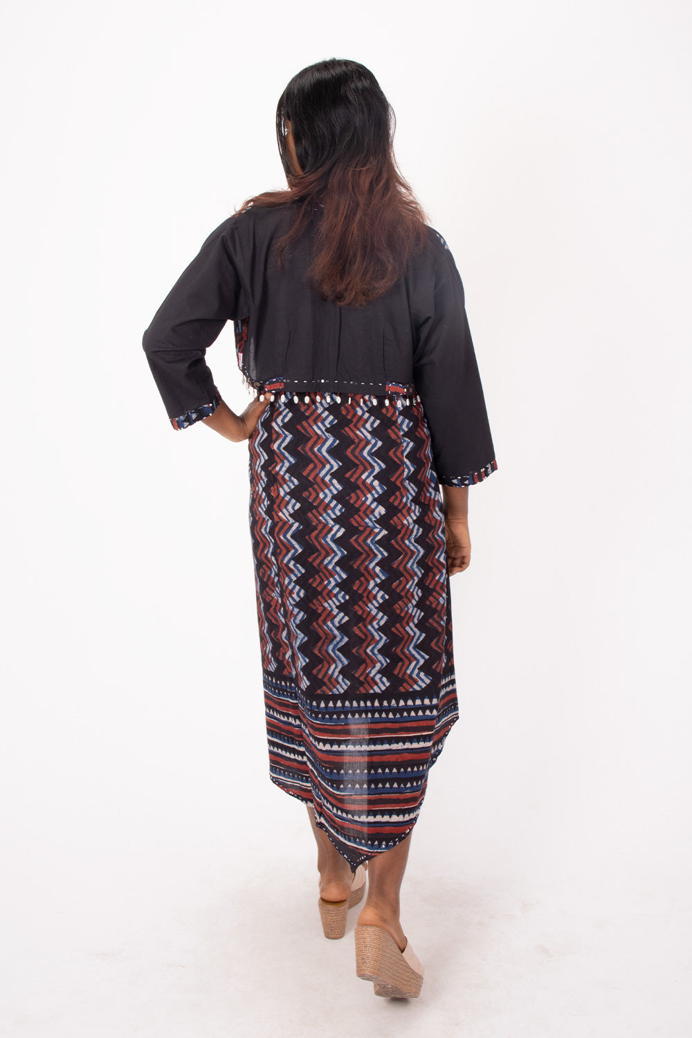 Black Handcrafted Cotton Dress 10071225