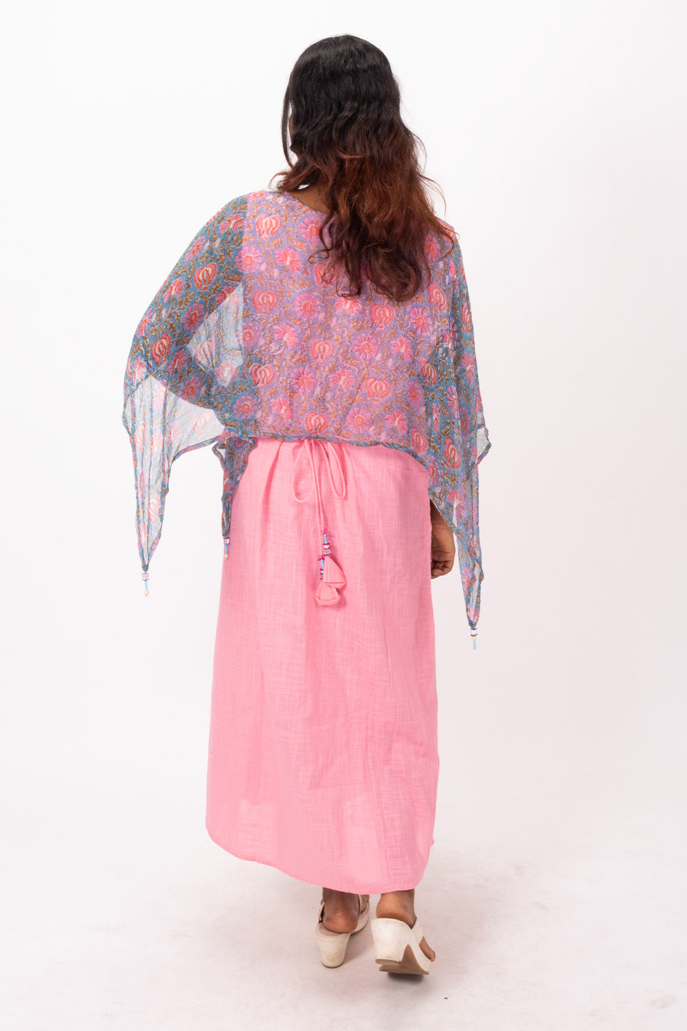 Pink Handcrafted Chiffon Dress 10071242